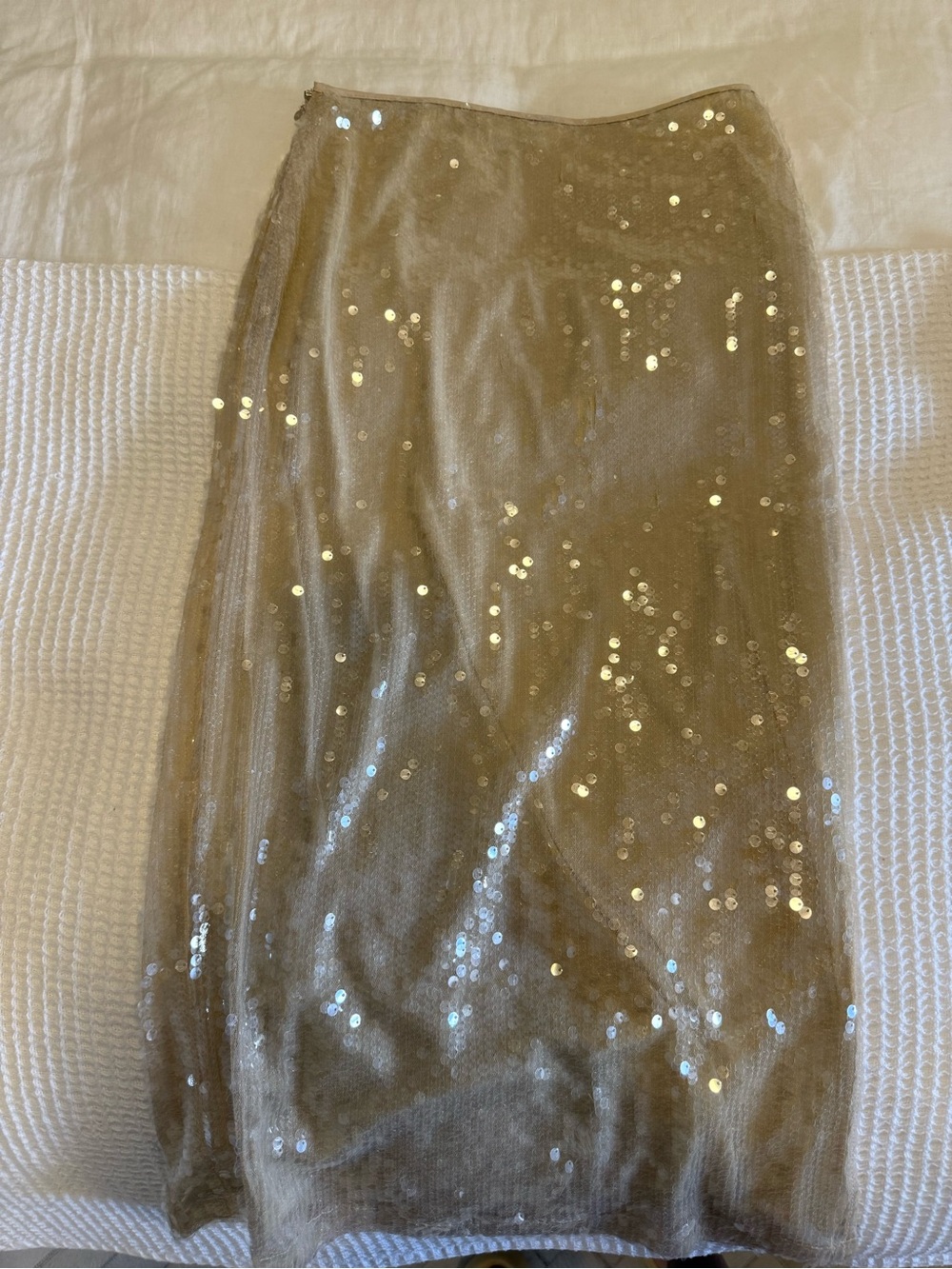 Gold Sequin Pencil Skirt